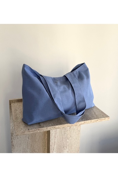 LUNAFEL Blue Canvas Handbag - Waterproof Fabric - Tote Cloth Handbag and Shoulder Bag