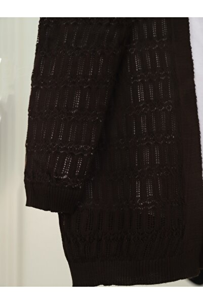 Modamorfo Ανοιξιάτικη ζακέτα με διάτρητο σχέδιο -Κ. Καφέ