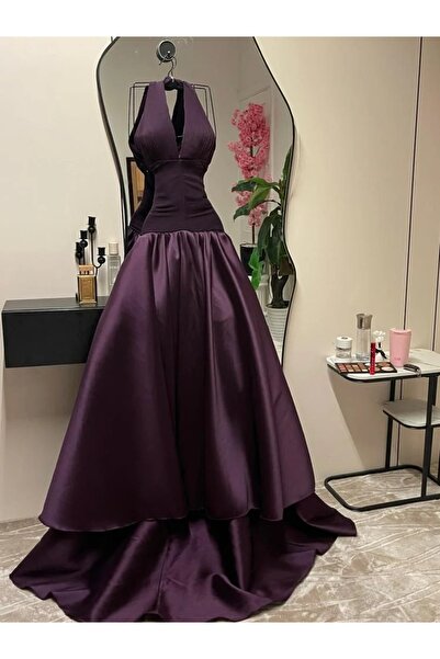 ADORA Mikado evening dress with a chiffon bodice