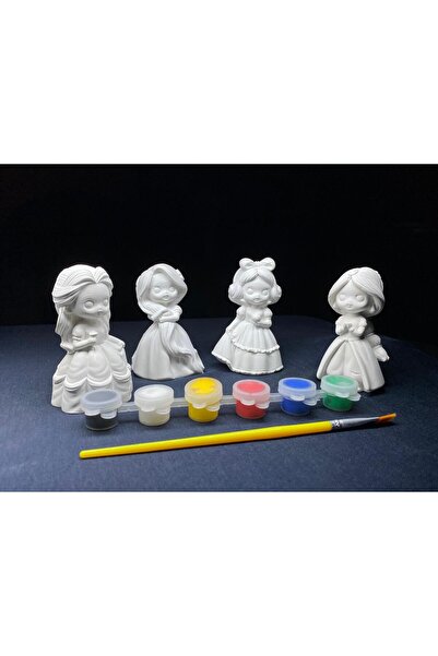 evim atölye 4-Piece Child Development and Stone Painting Set - Princess Set