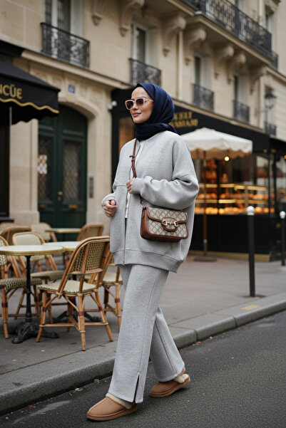 Aselim Hijap Moda طقم حجاب مزدوج من 3 قطع طراز ش مبطن بالصوف بومبر |   طقم قط...