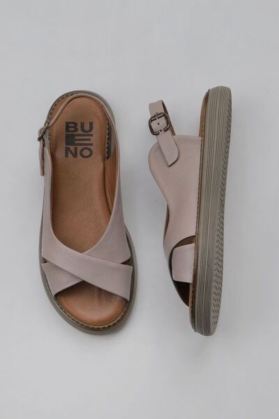 Bueno Shoes 01wy6607 Μοντέλο Γκρι Δερμάτινα Γυναικεία Σανδάλια
