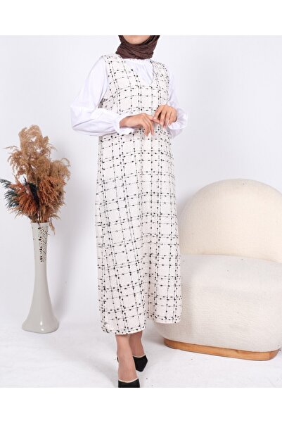 Modamorfo V-Neck Tweed Gilet -λευκό