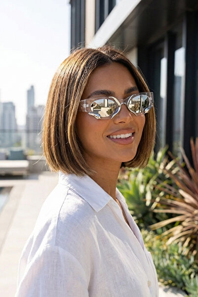 Kapin Snake Pro Yılan Desenli Güneş Gözlüğü - Şeffaf Çerçeve Gri Ayna