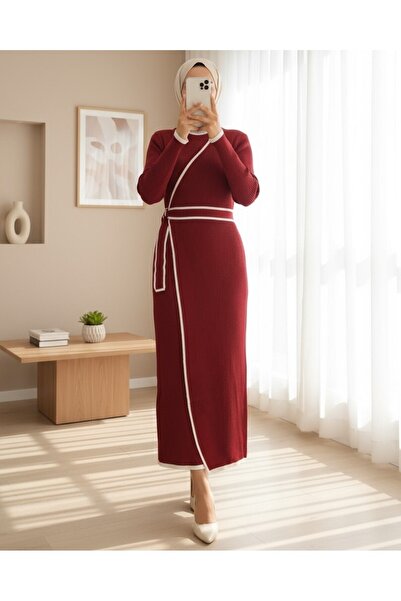 Modamorfo Alerli Knitwear Dress with Side Tie Skirt