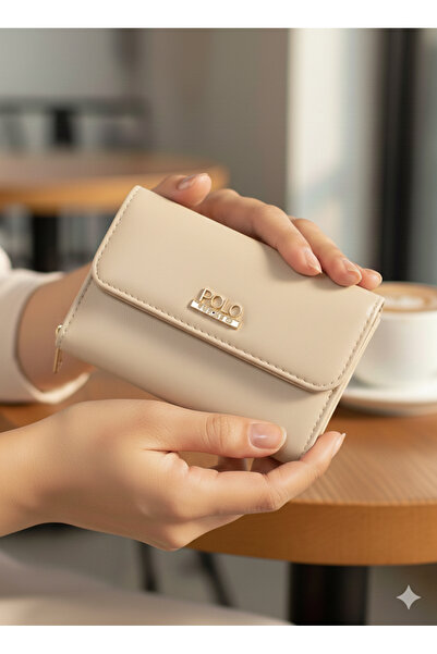 PurpleART Women's Polo Embroidered Faux Leather Medium Wallet 9X13X5Cm