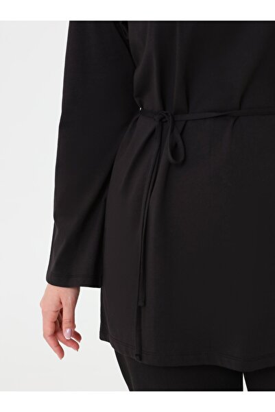 ALİA Zippered Plus Size Tunic - Black -