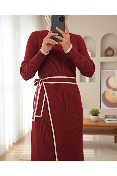 Modamorfo Alerli Knitwear Dress with Side Tie Skirt