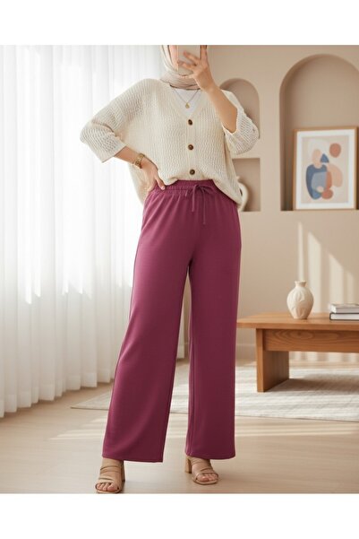 Modamorfo Ayrobin Trousers with Elastic Waist and Lacing Detail