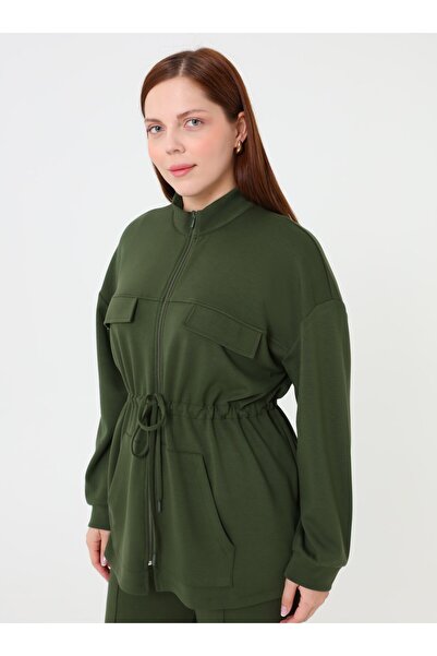 ALİA Modern Form Plus Size Suit - Khaki -