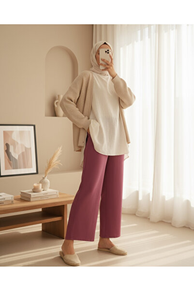 Modamorfo Ayrobin Trousers with Elastic Waist and Lacing Detail