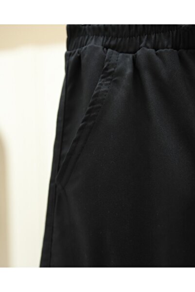 Modamorfo Elastic waist and leg lace-up cargo jeans - black