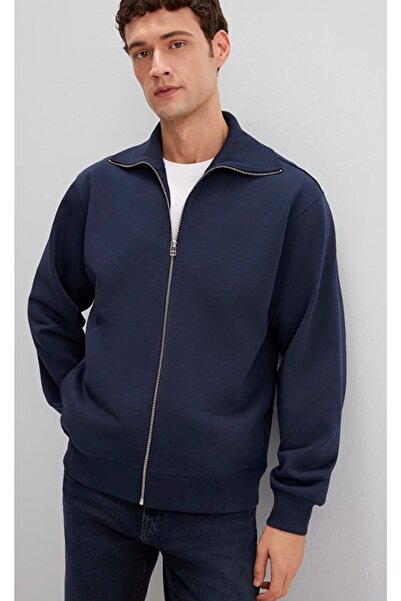 Mavi 0S10521-70490 Jacket Zippered Men's Sweatshirt Dark Blue