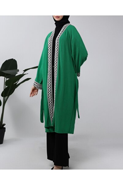 Modamorfo Ethnic Stripe Laced Long Kimono