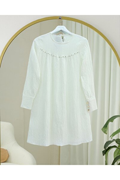 Modamorfo Alkalmi tunika gyöngyökkel, kövekkel és gombokkal az ujjú köntösön