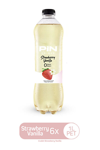 Pin Strawberry Vanillia Beyaz Çaylı Özel Seri - Şekersiz & Kalorisiz 1 Litre X 6 Adet