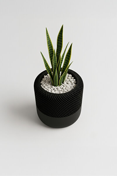 OEM Tall decorative pot with mesh design – Midnight Onyx color