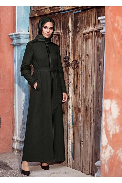 Alvina BELDEN KUŞAKLI DERİ DETAYLI MANTO 9772