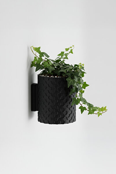OEM Decorative wall flower pot – Wave Motion design, Midnight Onyx color