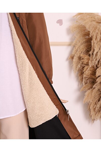 Modamorfo Hooded Bondit Coat with Eyelets on Pockets