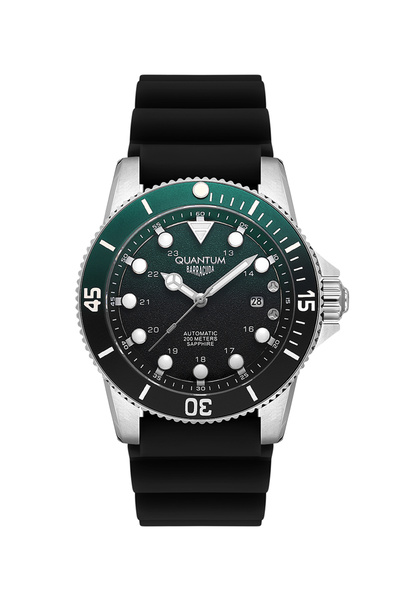 Quantum QUANTUM BAR1115.371 Men Automatic Display Watch & Silicone Strap Black