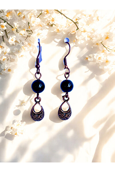 ayrestyle Turquoise & Onyx Natural Stone Bohemian Drop Dangle, Women's 2-Piece Earring Set, Turquoise - Black