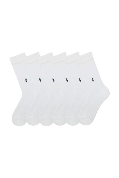 Bross 6-пари білих чоловічих шкарпеток з бамбуковою підкладкою
