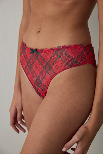 Penti Red Lace Slip Panties
