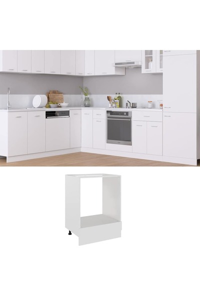 vidaxl خزانة فرن ليون أبيض 60×46×81.5 سم من الخشب المصنّع