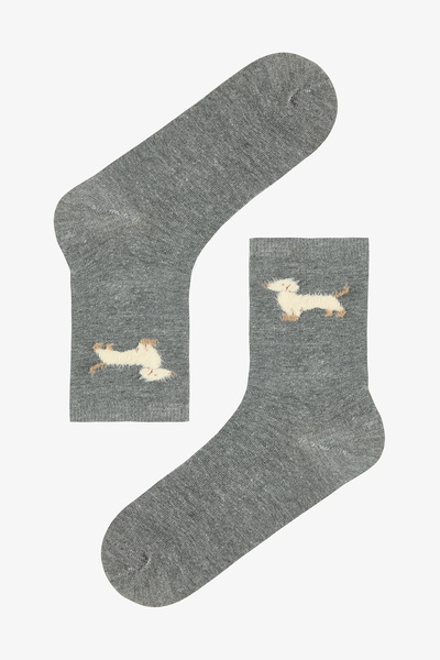 Penti 3 Pairs of Cotton Plush Dog Pattern Socks