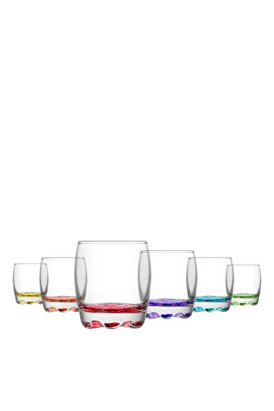 LAV Adora Cam Likör Bardağı 6'lı 80 ml Karışık Renkli (Şerbet Bardağı , Mini Tatlı Servis )