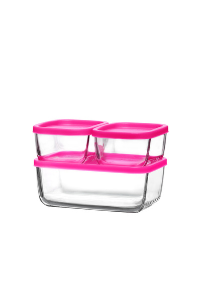 LAV مجموعة حاويات تخزين مكعبة الشكل مكونة من 3 قطع كبيرة الحجم 1170 مل بغطاء ...