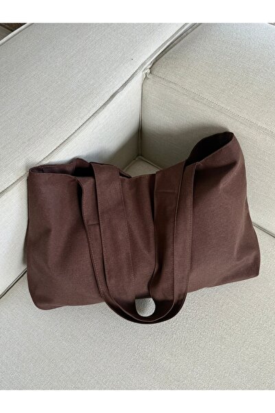 LUNAFEL Bitter Brown Canvas Handbag - Waterproof Fabric - Tote Cloth Handbag and Shoulder Bag