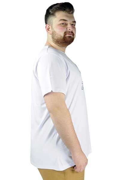 ModeXL Біла сорочка з коміром End Zone 22105 - Mode XL Великий розмір Чоловіча футболка