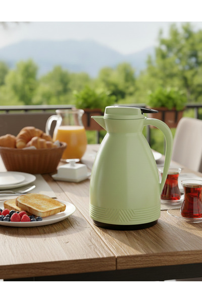 Star Termos Morepse Serisi 1 Lt Cam Termos Yeşil | Cam İç Hazneli 12s Sıcak 2...