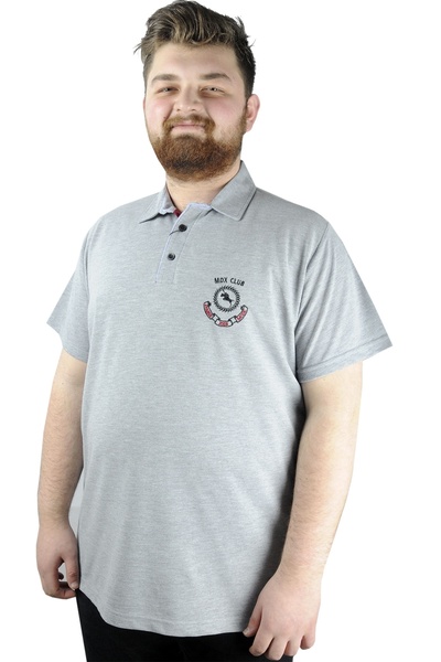 ModeXL Mode Xl Large Size Men's T Shirt Polo Mdx Club 22305 Gray Melange