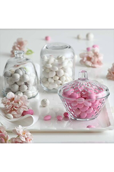 LAV Artemis Cam Şekerlik Tekli Cam Kapaklı