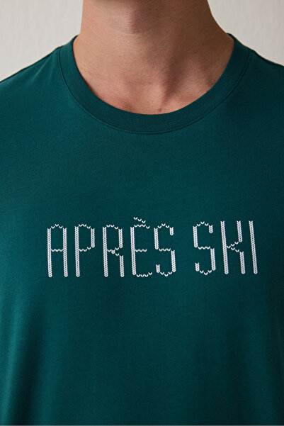 Penti Zöld férfi síkockás, bő nyakú pizsama szett