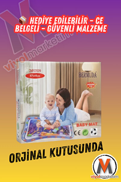 viyolmarketim Water Baby Play Mat – 1-3 Years Old Tummy Time Water-Filled Act...