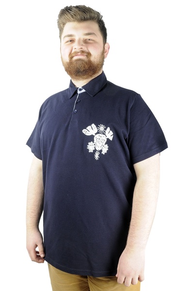 ModeXL Mode Xl Men's T Shirt Polo Skull 22304 Navy Blue