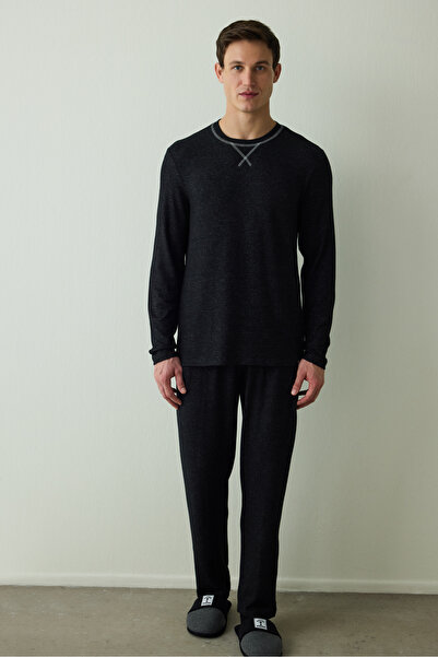 Penti Black Basic Men's Pajama Set