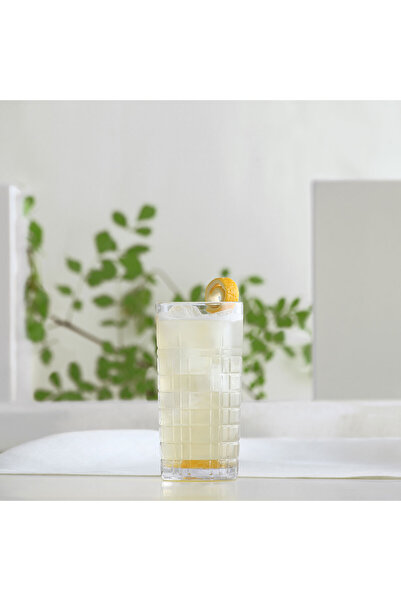 LAV Brit Glass Soft Drink Glass Set of 4 356 ml (Cocktail/Iced Coffee/Smoothie/Milkshake Glass)