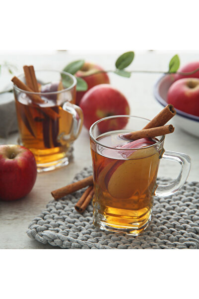 LAV Elegan Cam Fincan 6 Kişilik 225 ml Kulplu (Kahve/Çay Bardağı)