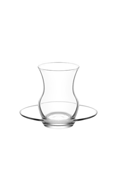 LAV Ayda Glass Tea Set for 6 People 135 ml (6 Tea Cups, 6 Tea Saucers)