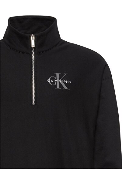 Calvin Klein Jeans s límcem na zip černá pánská mikina LV04RD236GUB1 LS PREMIUM TERRY MICR