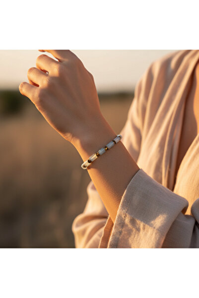 SUMRA سوار من الأحجار الطبيعية المعتمدة من الأكوامارين والهيماتيت SPF-A-081