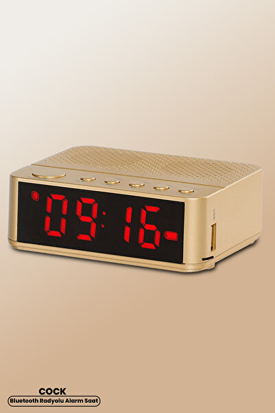 GOLDMASTER Cock GOLD Bluetooth Radyolu Alarm Saat