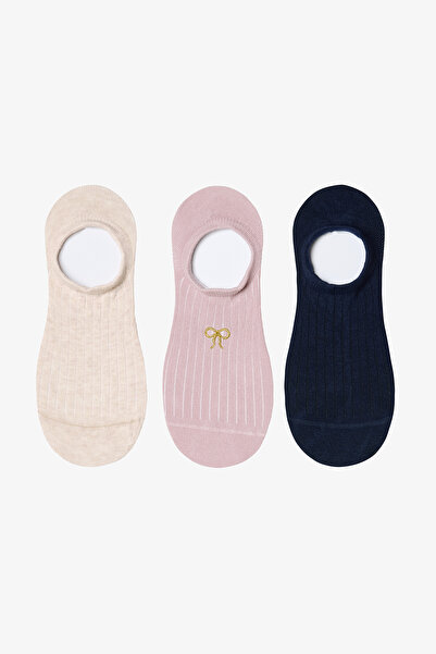 Penti 3 Pairs Cotton Bow Embroidered Sneaker Socks