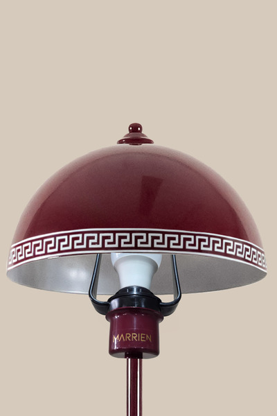 Marrien Luna Luxury Tek Ayaklı Bordo Modern Metal Lambader | Oturma Odası & Yatak Odası & Salon Lambası