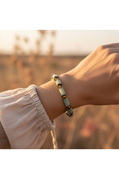 SUMRA سوار من الحجر الطبيعي المعتمد من أمازونيت هيماتيت SPF-A-007